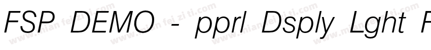 FSP DEMO - pprl Dsply Lght Regular字体转换